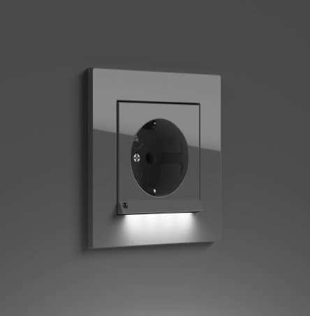 Розетка со светодиодной подсветкой Алюминий — 3