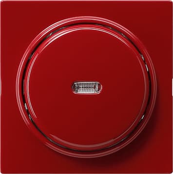 Выключатель 2-полюсный с самовозвратом 10А/250В с подсветкой в сборе красный Gira S-color 012243