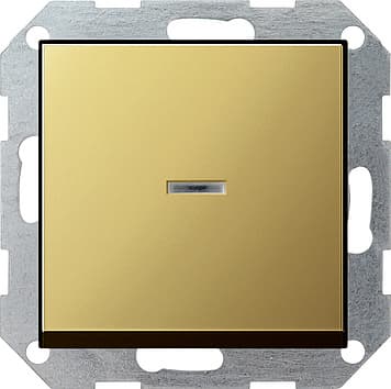 Выключатель с самовозвратом 10А/250В с подсветкой в сборе, латунь Gira 0136604