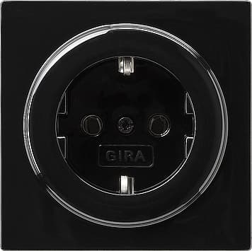 Розетка с заземляющими контактами 16А/250В Черный Gira S-color