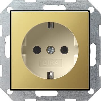 Розетка с заземляющими контактами 16А/250В Латунь