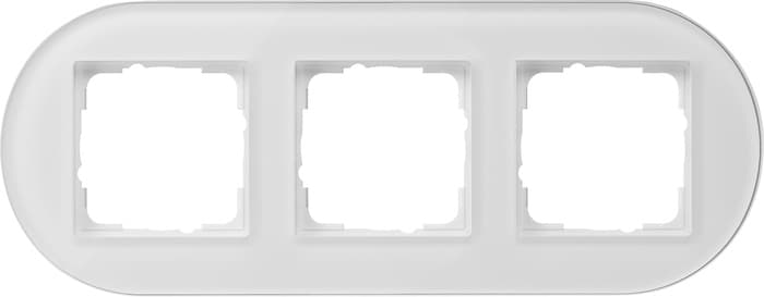 Рамка установочная Studio Белое стекло 3-постовая