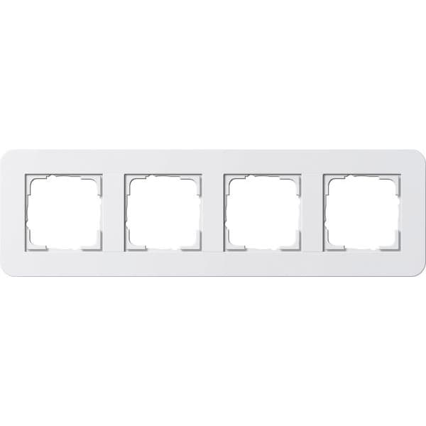 Рамка с белой подложкой E3 Белый / Белый 4-постовая