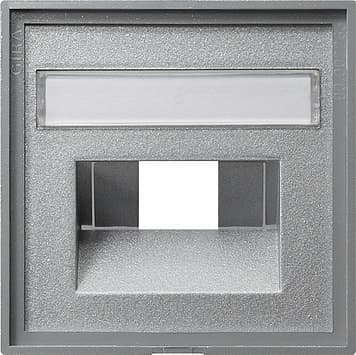 Накладка 50*50 мм для розеток UAE/IAE с полем для надписи Алюминий