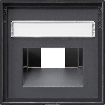 Накладка 50*50 мм для розеток UAE/IAE с полем для надписи Антрацит