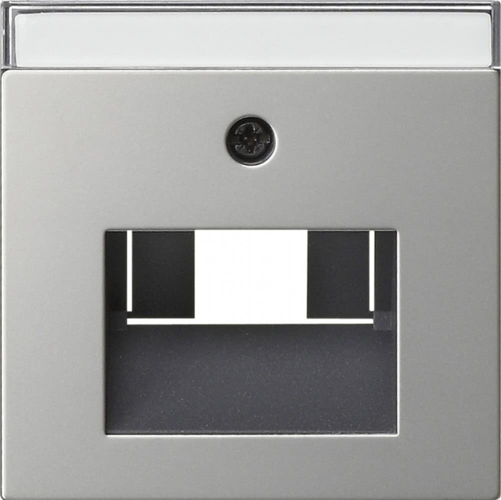 Накладка 50*50 мм для розеток UAE/IAE с полем для надписи Нержавеющая сталь