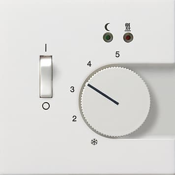 Терморегулятор с размыкающим контактом, выключателем и контрольной лампой Белый Gira F100