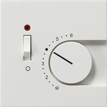 Терморегулятор с размыкающим контактом 24V/10 (4)A и контрольной лампой Белый Gira F100