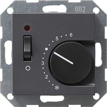 Терморегулятор с размыкающим контактом 24V/10 (4)A и контрольной лампой Антрацит