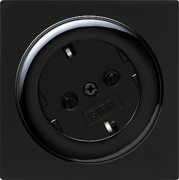Розетка с поворотом на 30 градусов Черный Gira S-color