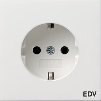 Розетка с заземляющими контактами EDV Белый Gira F100