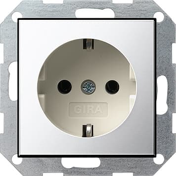 Розетка с з/к без "лапок" для крепления Хром Хром