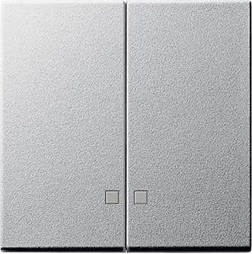 Накладка двухклавишная с контрольными окнами Алюминий