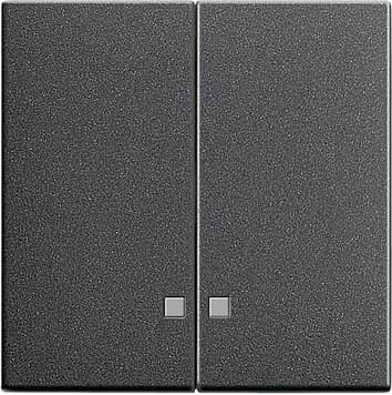 Накладка двухклавишная с контрольными окнами Антрацит