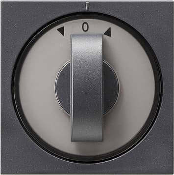 Накладка с поворотной ручкой для выключателей системы управления жалюзи и таймеров Антрацит