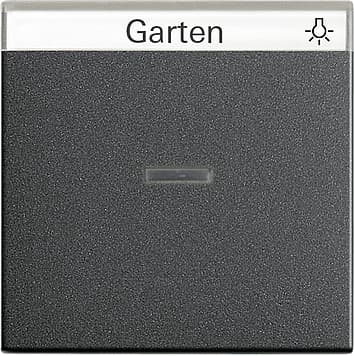 Одинарная клавиша с полем для надписи и подсветкой Антрацит