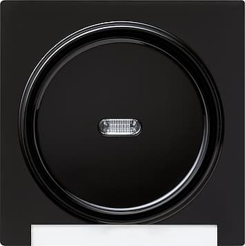 Одинарная клавиша с подсветкой и полем для надписи Черный Gira S-color