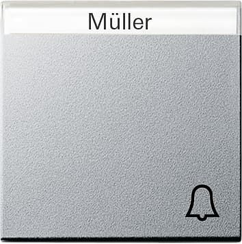 Клавиша с полем для надписи и символом «звонок», алюминий Gira 067326