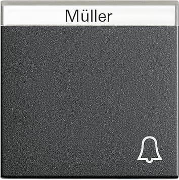 Клавиша с полем для надписи и символом «звонок», антрацит Gira 067328