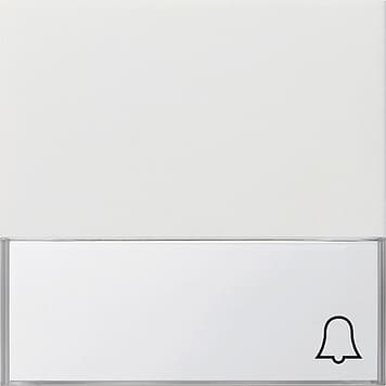 Клавиша с пиктограммой «звонок» и большим полем для надписи, белый Gira F100 0679112