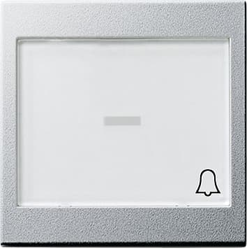 Клавиша с полем для надписи 37*47 мм и символом «звонок», алюминий Gira 067926