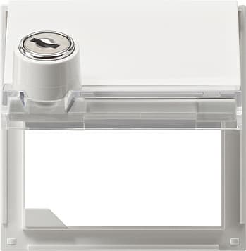 Плата с крышкой с замком и полем для надписи (однотипные замыкания) Белый Gira TX44