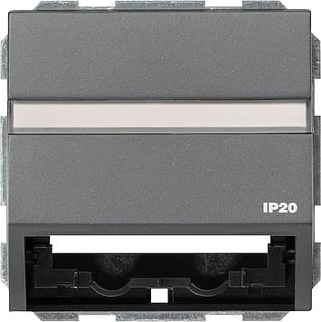 Накладка с опорной пластиной для розеток средств связи Антрацит Gira TX44