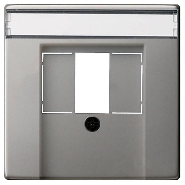 Накладка телефонной розетки TAE с полем для надписи Нержавеющая сталь