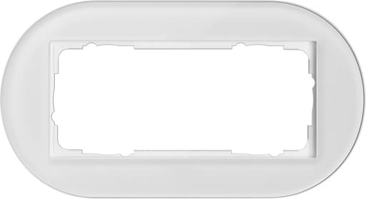 Рамка установочная Studio Белое стекло 2-постовая