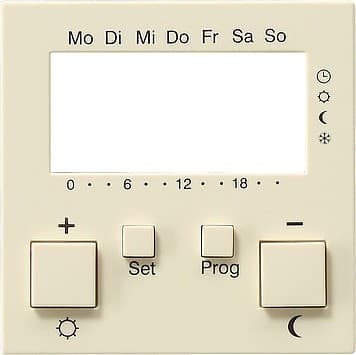 Накладка для регулятора температуры пола с часами Кремовый