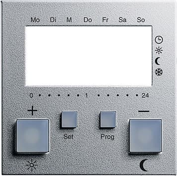 Накладка для регулятора температуры пола с часами Алюминий