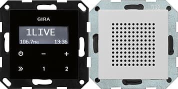 Радиоприемник скрытого монтажа с функцией RDS, серый