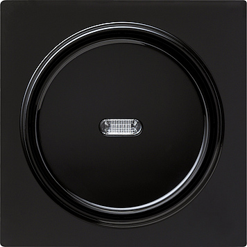 Выключатель с самовозвратом 10А/250В с подсветкой в сборе, черный Gira S-color 013647