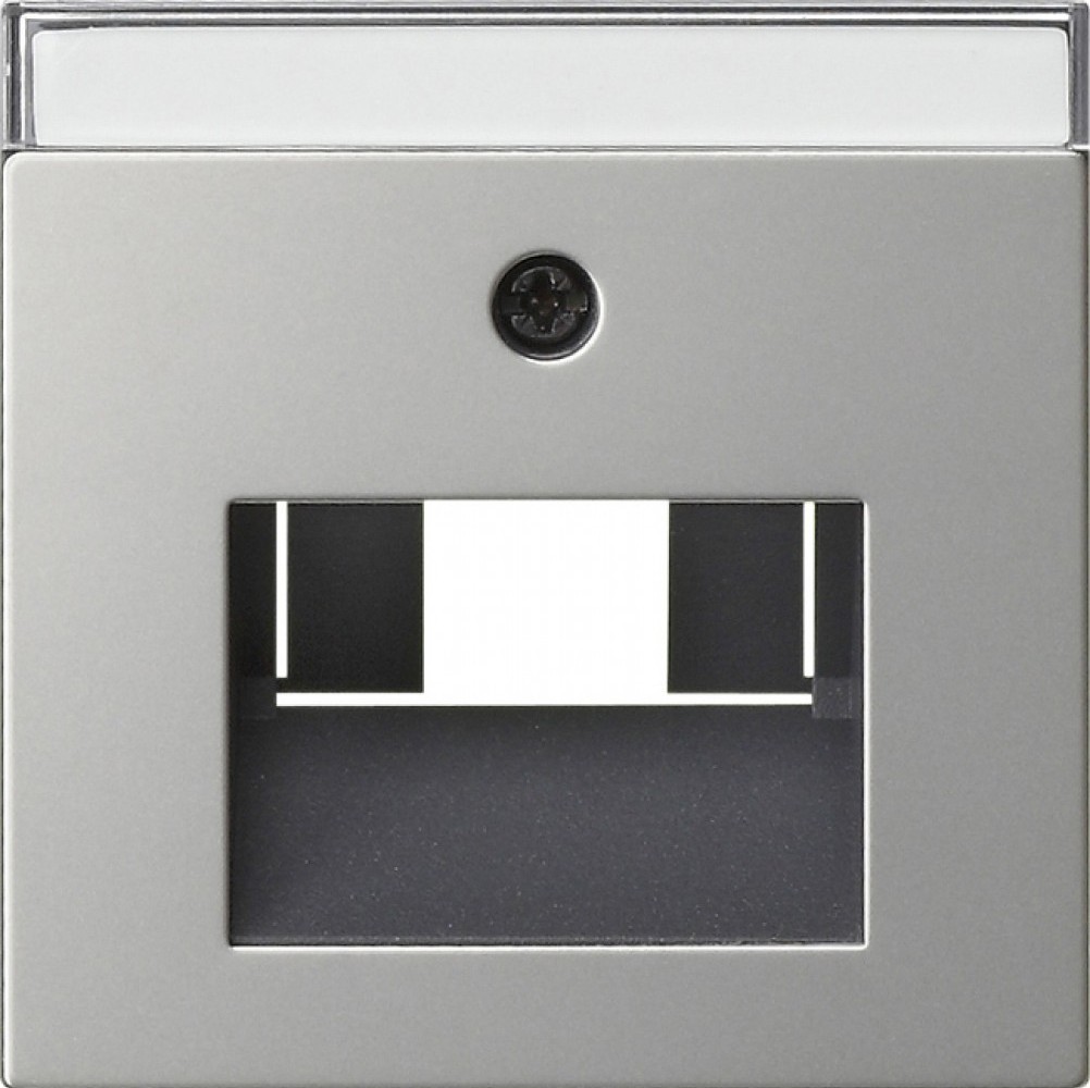 Накладка 50*50 мм для розеток UAE/IAE с полем для надписи Нержавеющая сталь