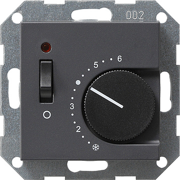 Терморегулятор с размыкающим контактом 24V/10 (4)A и контрольной лампой Антрацит