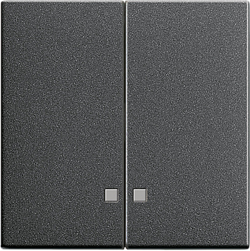 Накладка двухклавишная с контрольными окнами Антрацит