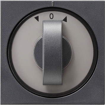 Накладка с поворотной ручкой для выключателей системы управления жалюзи и таймеров Антрацит