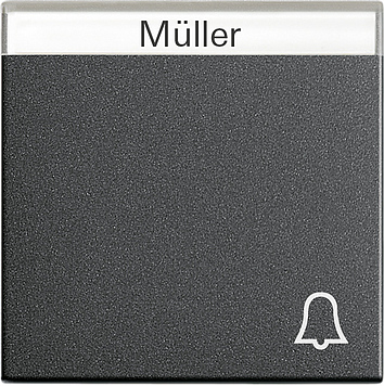 Клавиша с полем для надписи и символом «звонок», антрацит Gira 067328