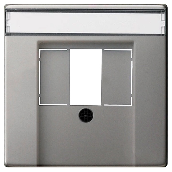 Накладка телефонной розетки TAE с полем для надписи Нержавеющая сталь