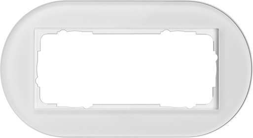 Рамка установочная Studio Белое стекло 2-постовая