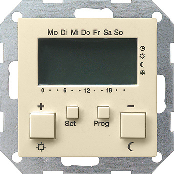 Радиотермостат с часами Кремовый