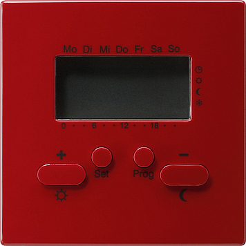 Радиотермостат с таймером Красный Gira S-color