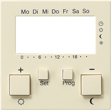 Накладка для регулятора температуры пола с часами Кремовый