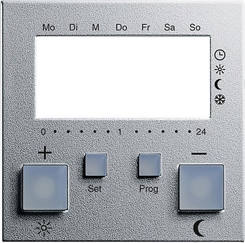 Накладка для регулятора температуры пола с часами Алюминий