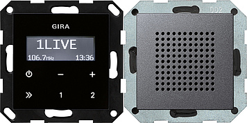 Радио скрытого монтажа RDS Антрацит